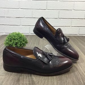 Johnston & Murphy Lasalle Slip On Tasseled Kiltie Burgundy Leather Loafer
